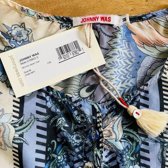 Johnny Was - NEW! 100% Silk Revive Jacky Top in Multi SIZE M - Picture 3 of 5